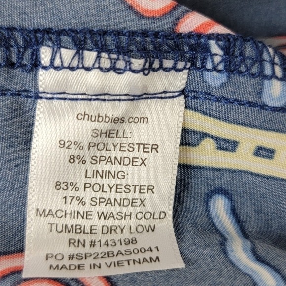 Chubbies‎ NEW Men's Small Navy Neon Lights 7" Inseam Flamingo Retro Swim Trunks - Picture 11 of 13